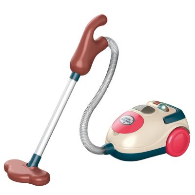 China Plastic Kids Pretend To Play Electric Vacuum Cleaner With Light Cleaning Tools Kids Learning Toys for sale