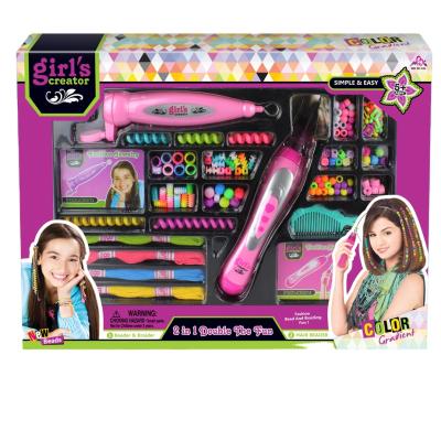 China Funny Educational Toy Wholesale 2 In 1 Bead DIY Toys Plastic Educational Hair Toys DIY Set For Kids for sale