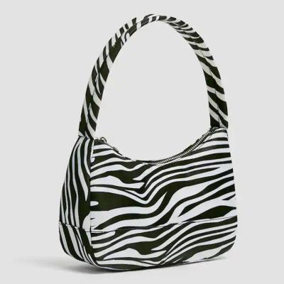 China Fashion OEM ODM Zebra-Printed Fabric Shopping Bag Handle Ladies Hobo Bag Handbags for sale