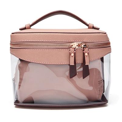 China New Design OEM Fashion PU Ladies Makeup Bag Travel Foldable Hanging Leather Toiletry Bag Cosmetic Bag for sale