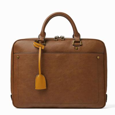 China Brown custom business logo fashion briefcase waterproof briefcase new leather men 13 inch laptop leather briefcase for sale