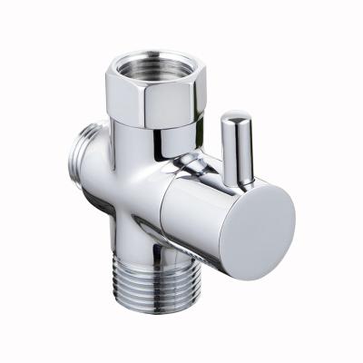 China Easy Installation Good Quality Bidet Bathroom Brass Toilet Cut Off Valve Metal Toilet T Adapter High Pressure Shattaf T Valve for sale