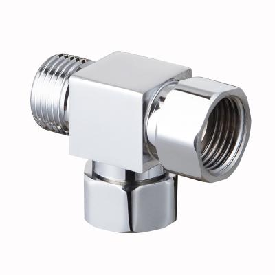 China General High Quality Three Way Diverter Bathroom Toilet Bidet Shower Head 1/2 Inch T Brass Diverter Valve for sale