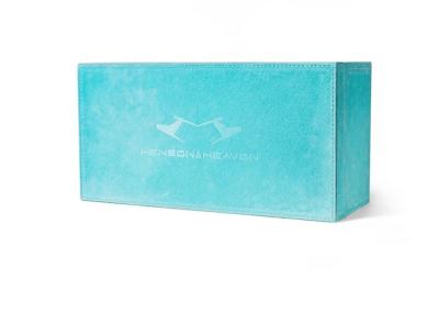 China Caja de regalo grande del terciopelo del rectángulo exquisito, joyero de Blue Velvet en venta