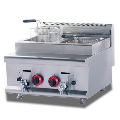 China High Efficiency Wholesale Price Commercial Chicken Fryer Machine Double Tanks Gas Deep Fryer Machine 6L+6L for sale