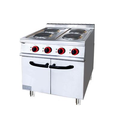 China Hot Plate Commercial Hotel Kitchen Equipment High Quality 4 Burners Cooking Range With Cabinet for sale