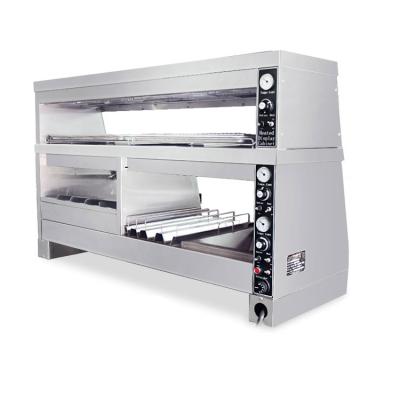 China Eco-friendly 1.1/1.5/2.1m Multifunctional Chicken/Display Double Layer Fried Commercial Food Heater Display for sale