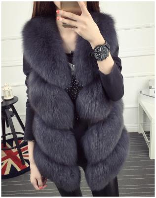 China Fluffy Fur Coats Hot Selling Anti-wrinkle Vest for Little Girls Invest Fox Fur Women Winter Clothes Short Style Real Natural Fur Vest for sale