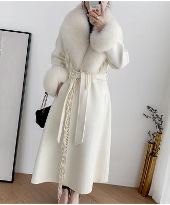 China Reversible Alpaca Wool Coat Winter Hot Selling Women Warm Long Fur Coats Cashmere Woolen Coat Women for sale