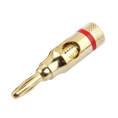 China New Vnew Audio Video Design Red Or Black Gold Plated Banana Connectors For Audio Video for sale