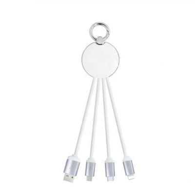 China MP3/MP4 Player Vnew Multifunctional 3 in 1 8pin /Type C/Micro Keychain USB Cable Palladium Fast Charging Cable for Mobile Phone for sale