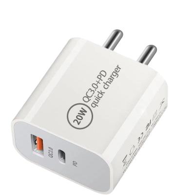 China Hot Selling Vnew Mobile Phone USB Wall Charger 2 Ports 18W QC3.0 And PD Fast Charger For Mobile Phone for sale