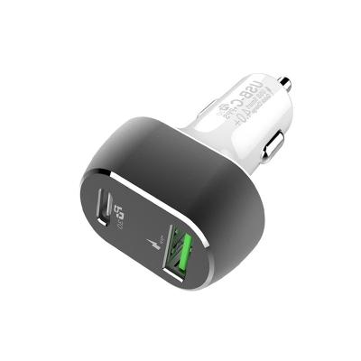 China Vnew Aluminum Alloy Dual Ports USB Fast Charging High End Car Charger With Super Charging For Laptop/Mobile Phone for sale