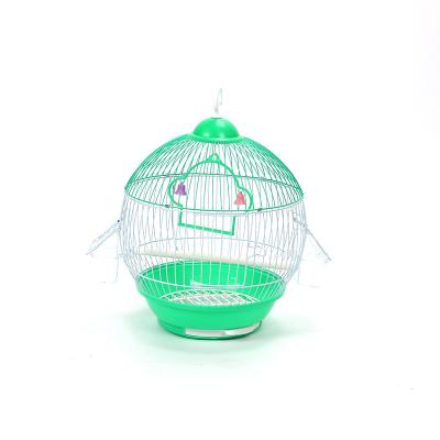 China Breathable Iron Horizontal Sliding Parrot Breeding Portable Canary Cage Classic Round Bird Cage for sale