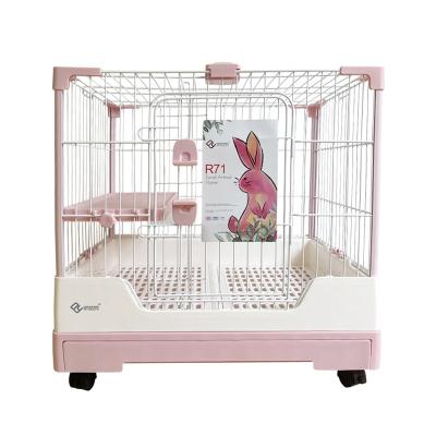 China Breathable Wholesale High Quality Multiple Sizes Colors Iron Luxury Indoor Wire Pet Rabbit Cage for sale