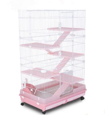 China Breathable RIYOKA rabbit cage hot product, easy to install pet rabbit large cage with wheels, three layers of cage for sale