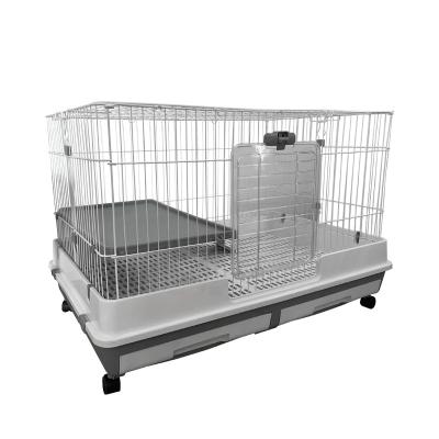 China Fashion Large Wheels Cage Indoor Metal Rabbit Cage Breathable Luxury Pet Rooms for sale