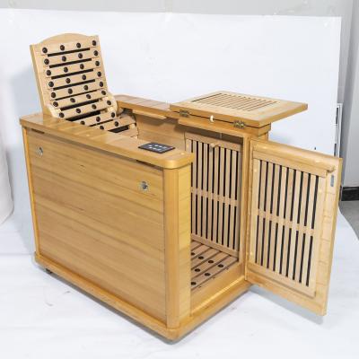 China Half Body Computer Control Panel Foot Massager Bathtub Home Infrared Wooden Barrel Sauna Solid Wood Sauna for sale