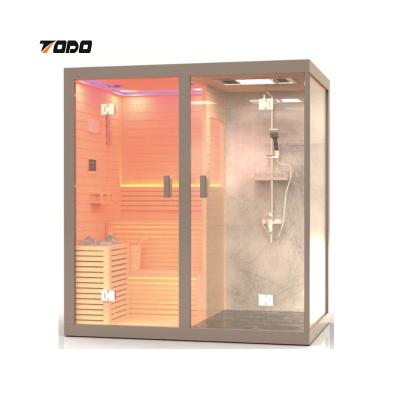 China Canadian Outdoor Sauna Combination Sauna Computer Control Panel Hemlock Sauna Sauna Room Price for sale