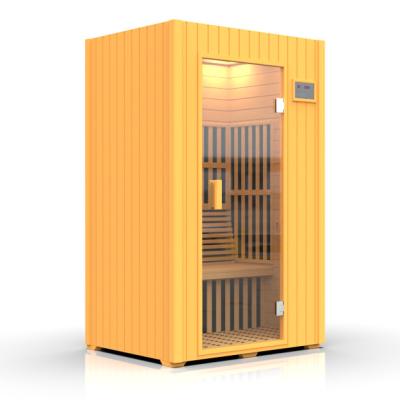 China Asian Outdoor Sauna Portable 2 Barrel In 1 Sauna And Steam Sauna 1500w for sale