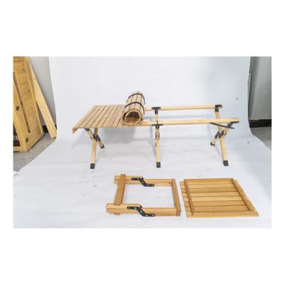 China Small Modern Folding Beach Table Outdoor Travel Use Portable Wooden Picnic Table And Chair Set for sale