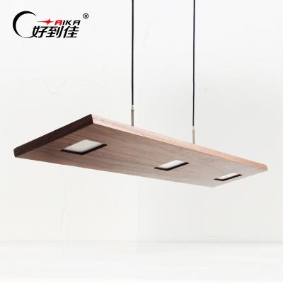 China Unique Art Modern Wooden Pendant Lamps Rectangle Modern Droplight For Indoor for sale