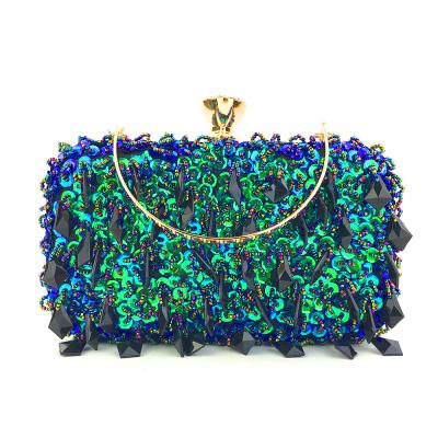 China Polyester factory direct sales handmade sequin lady clutch bag messenger bags for women for sale