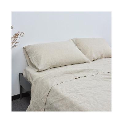 China Cotton Linen Bedding Set Nondisposable Facility Design Washed Cotton Linen Bedding Sheet Bed Linen Cotton Bedding Set for sale