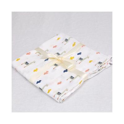 China Folded Organic Cotton Bamboo Muslin Wrap Baby Blanket for sale