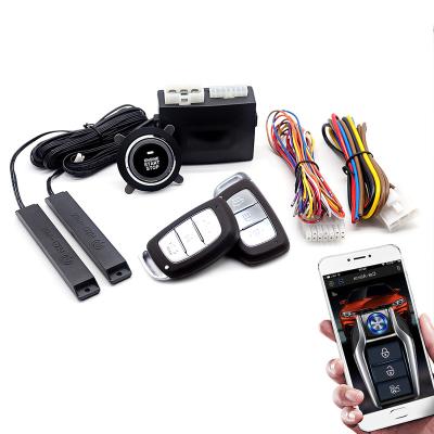 China Keyless APP Control Kit Start Stop System Remote Control Car Alarm System PKE Auto Central Entry Lock for sale