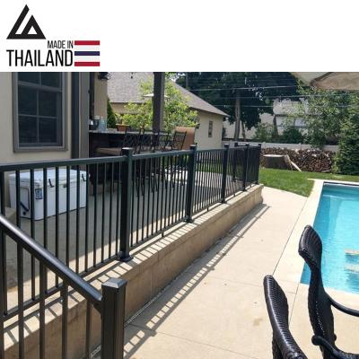 China Easily Assembled Heavy Duty Low Maintenance Powder Coated Black Aluminum Stair Railing for sale