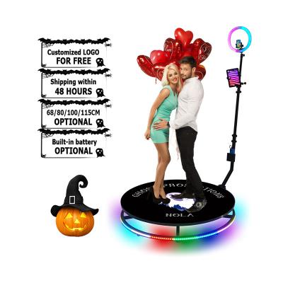 China Free Logo Selfie 360 ​​Degree Rotation Video Camera Photobooth Machine Led Ring Light Automatic Rotating 360 Photo Booth 68/80/100/115CM DHL Shipping for sale