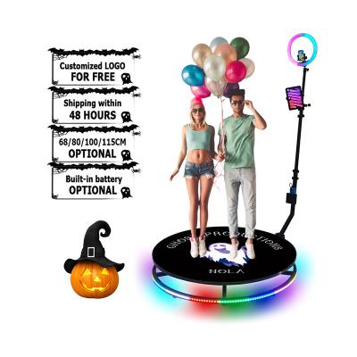 China Dropshipping DHL Fast Shipped 48h Selfie Mirror Magic 360 Photo Booth Auto Slow Rotating 360 Photo Booth With Ring Light 68/80/100/115CM for sale