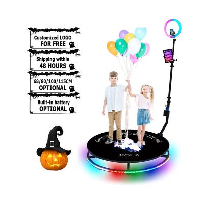 China 100cm Large 4 Person Wireless Wedding Rental Led Rotation Rotating Auto Camera 360 Photo Booth With Rotating Stand 68/80/100/115CM for sale