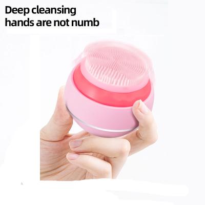 China DEEPLY CLEANING 3 in 1 Sonic Cleansing Instrument Silicone Facial Cleansing Brush Ultrasonic Electric Face Cleanser for sale