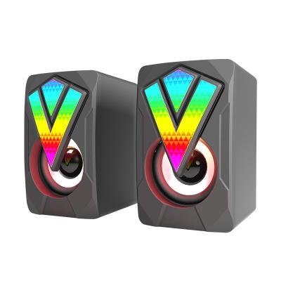 China LED Flashing light K2038 Computer Speakers Usb Wired Rgb Colorful Lighting Subwoofer Desktop Game Speaker for sale