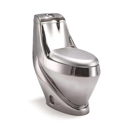 China ZHONGYA Double-flow Bathroom Gold Toilet Modern Silver Toilet Bowl Chinese WC Toilet for sale