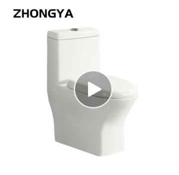 China Double-flush ZhongYa Sanitary Ware Manufacturer Cheap Siphonic One Piece Toilet Bowl for sale