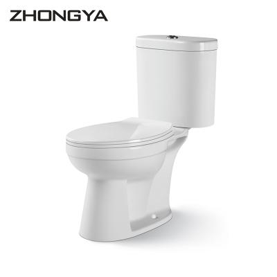 China Unique Modern Western Ceramic Bathroom Washdown Double-Flow Design Two Piece Toilet for sale