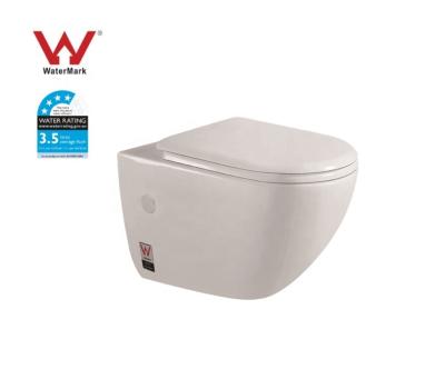 China ZHONGYA Double-flow Watermark Bathroom P-trap Gravity Toilet Equipments Wall Hung Toilet for sale