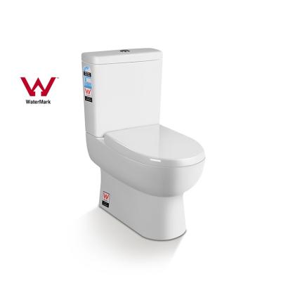 China ZHONGYA Double-flow Watermark Australia Washdown Toilet Bowl Two Piece Bathroom Ware Ceramic Sanitary Toilet for sale