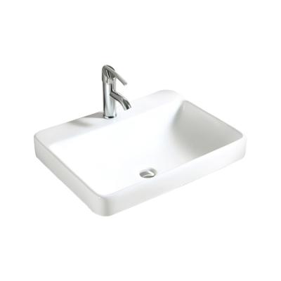 China Eco - Friendly Modern Bathroom Wash Art Basin Rectangular Basin Ceramic Hand Sink for sale