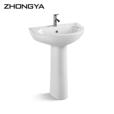 China Modern Factory Direct Ceramic Hand Wash Basins Pedestal Sink For Bathroom for sale