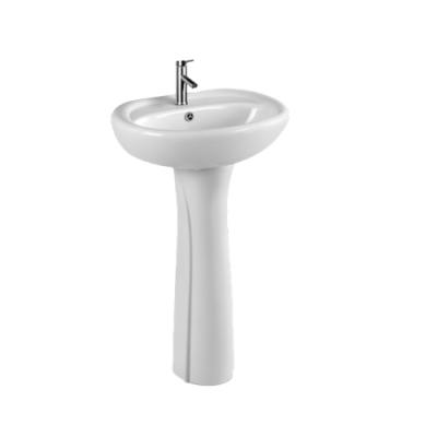 China Modern Cheap China Supply Construction Project Hot Selling Wash Hand Basin Bathroom Ceramic Pedestal Sink for sale