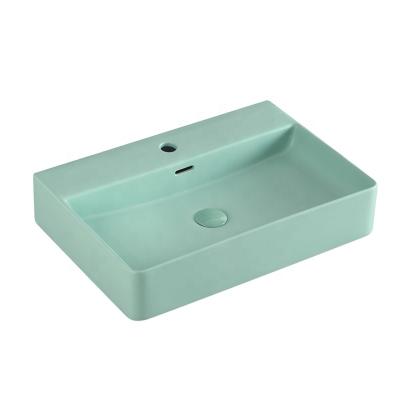 China MEIYANI Modern Rectangular Shape MATT COLOR BASIN COUNTERTOP WITH SLIM EDGE VANITY WASHBASIN for sale