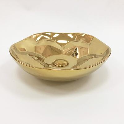 China Luxury MEIYANI Plating Round Basin Gold Luxury Over Counter Basin Popular New Basin for sale