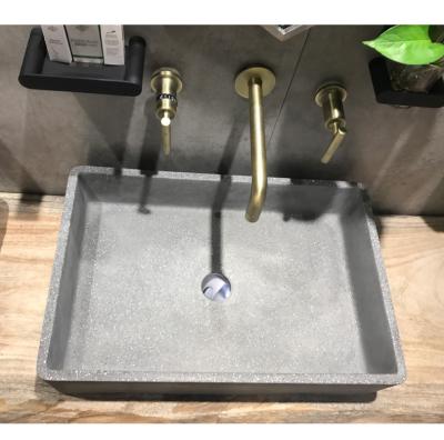 China Easy Clean Industrial Style Cement Vanity Wash Basin MEIYANI Single Color Modern Light Gray Cement Wash Basin Sinks for sale