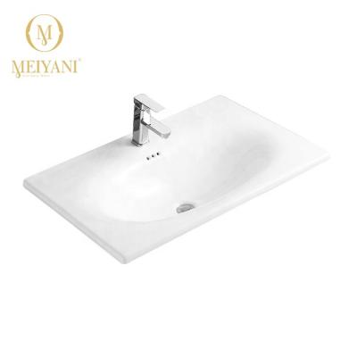 China Thin Edge Feather Sink Cabinet MEIYANI Tempreture Edge Basin New High Ceramic Basin Design Many Size Left Different Basin for sale