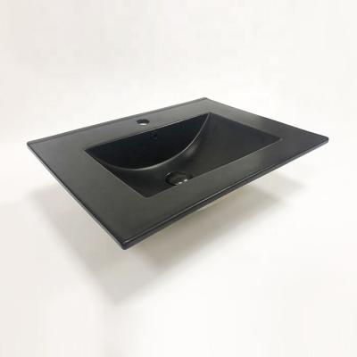 China High Tempreture MEIYANI Matt Black Color Cabinet Feather Ceramic Basin 60cm CE CUPC Proved for sale