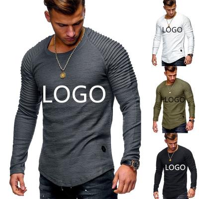 China Factory Custom Men's OEM Logo Long Sleeve T-Shirt New Cotton Breathable Large Size High Quality Knit Sweater for sale